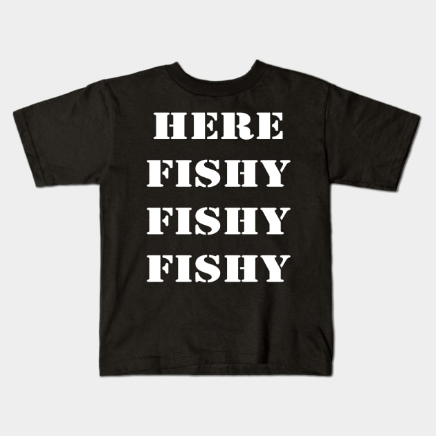HERE FISHY FISHY Kids T-Shirt by tirani16